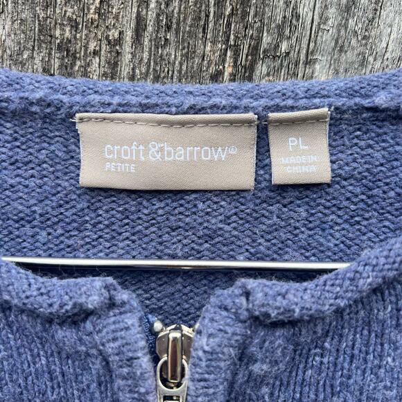 Croft and Borrow Blue Snowman Snowflake Christmas Tree Ugly Cardigan Sweater - Picture 4 of 6